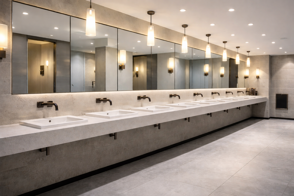 Commercial Restroom Design Guide - Standardized Fixtures for Multi-Unit Facilities